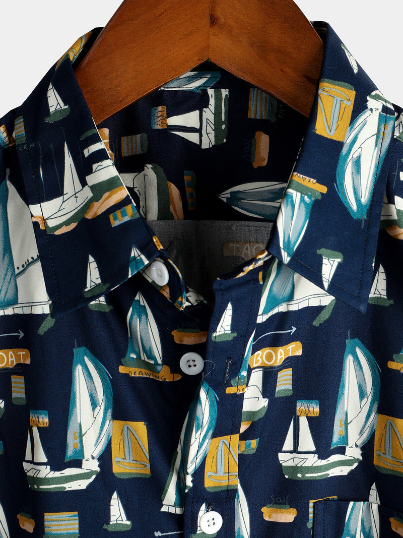 Men's Cotton Casual Holiday Pocket Short Sleeve Shirt