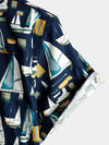 Men's Holiday Cotton Pocket Casual Short Sleeve Shirt