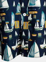 Men's Holiday Cotton Pocket Casual Short Sleeve Shirt
