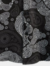 Men's Funny Black Skull Print Short Sleeve Shirt