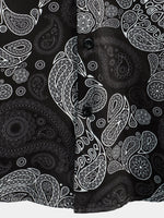 Men's Funny Black Skull Print Short Sleeve Shirt