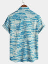 Men's Blue Vintage Pocket Short Sleeve Shirt