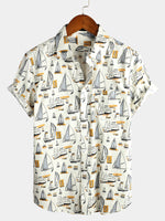Men's Holiday Cotton Pocket Casual Short Sleeve Shirt