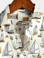 Men's Holiday Cotton Pocket Casual Short Sleeve Shirt