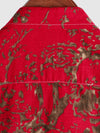Men's Vintage Retro Print Cotton Tribal Pocket Red Button Short Sleeve Shirt