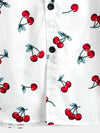 Men's Cherry Floral Print Tropical Hawaii Cotton Shirt