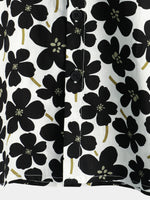 Men's Casual Black Floral Button Up Holiday Flower Short Sleeve Hawaiian Shirt