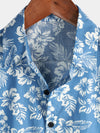 Bundle Of 2 | Men's Tropical Floral Plant Leaf Cotton Short Sleeve Aloha Resort Beach Shirts