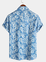 Bundle Of 2 | Men's Tropical Floral Plant Leaf Cotton Short Sleeve Aloha Resort Beach Shirts