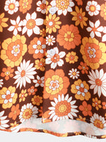 Men's Floral Vintage Flower Button Up 70s Themed Disco Party Short Sleeve Beach Summer Shirt