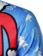 Men's Christmas Cute Santa Claus Funny Print Fancy Long Sleeve Shirt