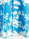 Men's Holiday Flower Print Button Up Floral Short Sleeve Summer Blue Shirt