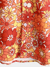 Men's Vintage Floral Summer Party Button Up 70s Short Sleeve Retro Orange Hawaiian Shirt