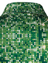 Men's Christmas Tree Funny Outfit Xmas Themed Top Holiday Green Button Long Sleeve Shirt
