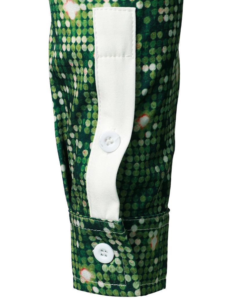 Men's Christmas Tree Funny Outfit Xmas Themed Top Holiday Green Button Long Sleeve Shirt