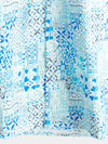 Men's Vintage Cotton Floral Print Blue Short Sleeve Shirt