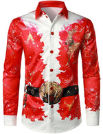 Bundle Of 2|Men's Printed Regular Fit Festive Long Sleeve Shirt