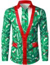 Men's Christmas Print Regular Fit Long Sleeve Shirt