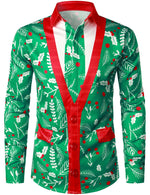 Men's Christmas Print Regular Fit Long Sleeve Shirt