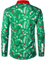 Men's Christmas Print Regular Fit Long Sleeve Shirt