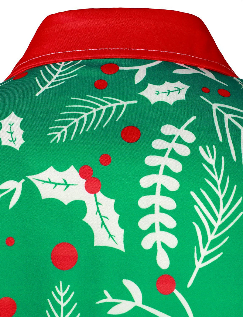 Men's Christmas Print Regular Fit Long Sleeve Shirt