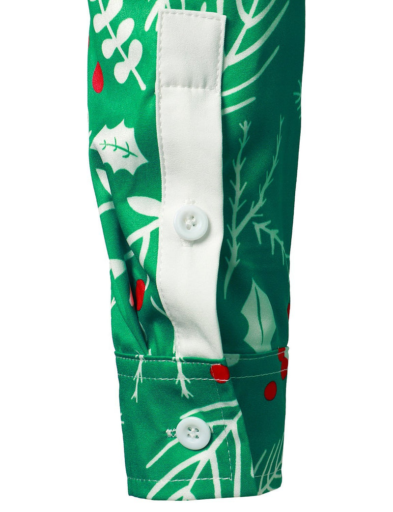 Men's Christmas Print Regular Fit Long Sleeve Shirt