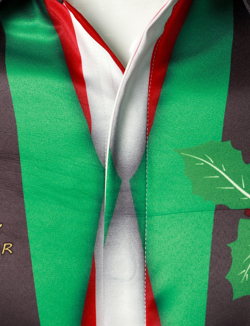 Men's Christmas Regular Fit Red and White Striped Candy Cane Long Sleeve Ugly Funny Shirt