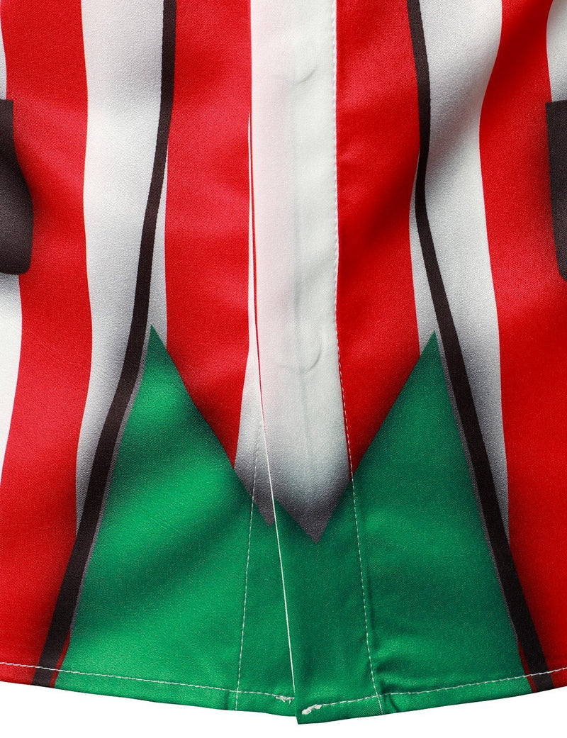 Men's Christmas Regular Fit Red and White Striped Candy Cane Long Sleeve Ugly Funny Shirt