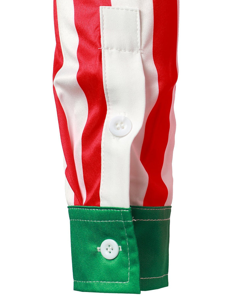 Men's Christmas Regular Fit Red and White Striped Candy Cane Long Sleeve Ugly Funny Shirt