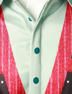 Men's Christmas Santa Claus Snowman Print Regular Fit Long Sleeve Shirt