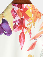 Men's Floral Casual Beach Summer Button Up Holiday Short Sleeve Shirt