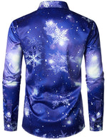 Men's Christmas Print Cats Regular Fit Long Sleeve Shirt