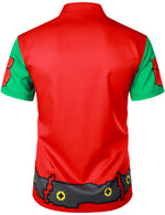 Men's Christmas Party Costume Button Up Ugly Xmas Short Sleeve Shirt