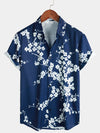 Bundle Of 3 | Men's Floral & Stripe Holiday Summer Print Casual White Beach Short Sleeve Shirts