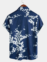 Bundle Of 3 | Men's Floral & Stripe Holiday Summer Print Casual White Beach Short Sleeve Shirts