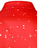 Men's Red Christmas Belt Print Holiday Top Santa Claus Funny Long Sleeve Shirt