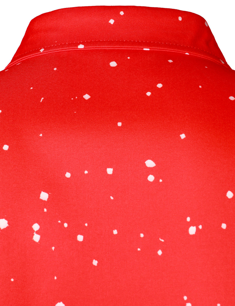Men's Red Christmas Belt Print Holiday Top Santa Claus Funny Long Sleeve Shirt