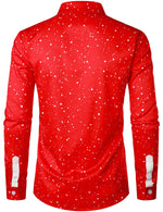 Bundle Of 3|Men's Christmas Print Regular Fit Long Sleeve Shirt