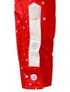 Men's Christmas Themed Santa Claus Muscle Funny Print Costume Red Lapel Long Sleeve Shirt