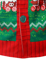 Men's Christmas Crackers Bell Print Funny Outfit Themed Top Long Sleeve Shirt