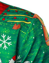Men's Christmas Crackers Bell Print Funny Outfit Themed Top Long Sleeve Shirt