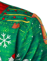 Men's Christmas Crackers Bell Print Funny Outfit Themed Top Long Sleeve Shirt