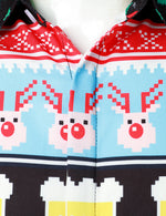Men's Christmas Themed Beer Lapel Funny Long Sleeve Shirt