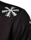 Men's Christmas Santa Button Up Black Novelty Long Sleeve Shirt