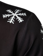 Men's Christmas Santa Button Up Black Novelty Long Sleeve Shirt
