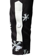 Men's Christmas Santa Button Up Black Novelty Long Sleeve Shirt