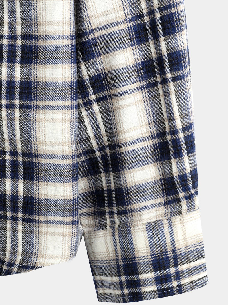 Men's Button Up Regular Fit Long Sleeve Plaid Flannel Casual Shirts