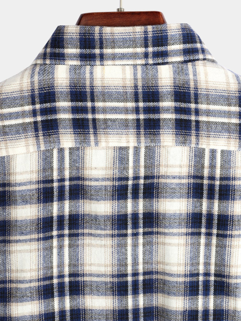 Men's Button Up Regular Fit Long Sleeve Plaid Flannel Casual Shirts