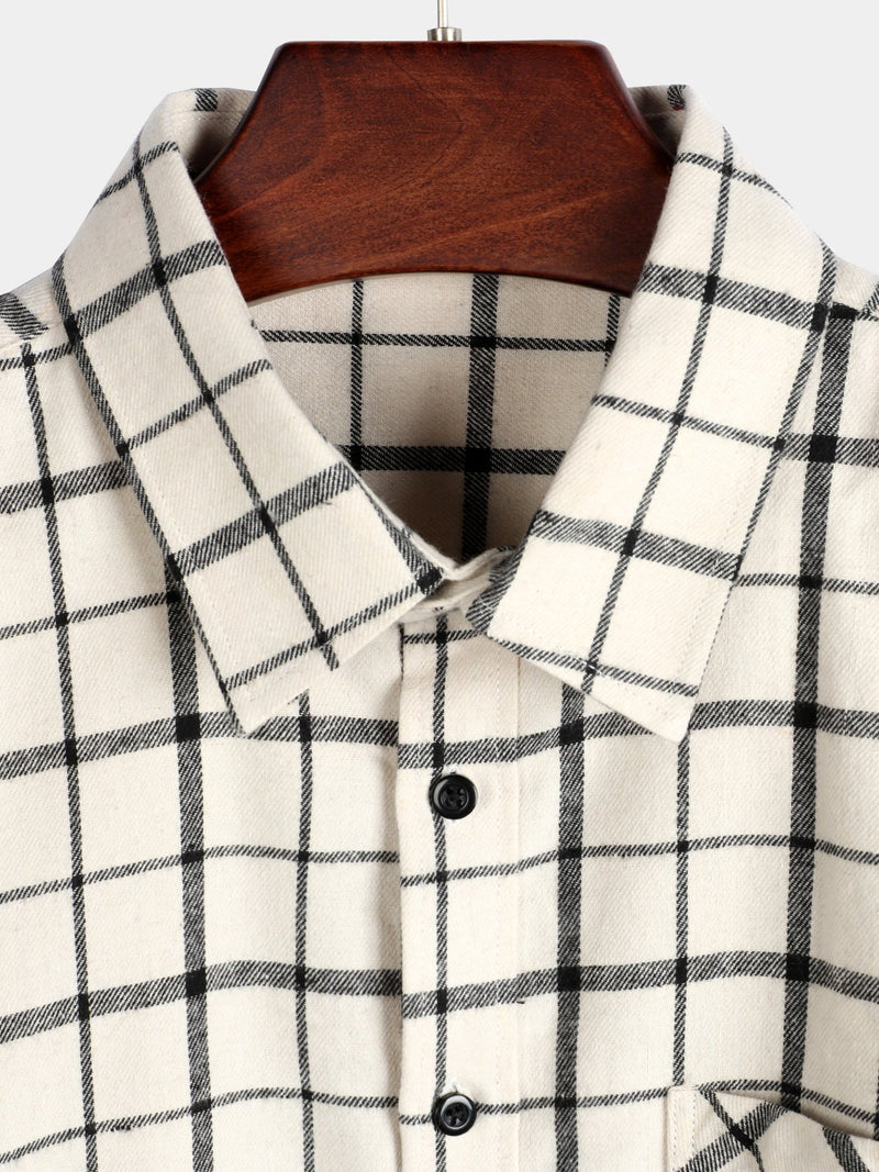 Men's Button Up Regular Fit Long Sleeve Plaid Flannel Casual Shirts