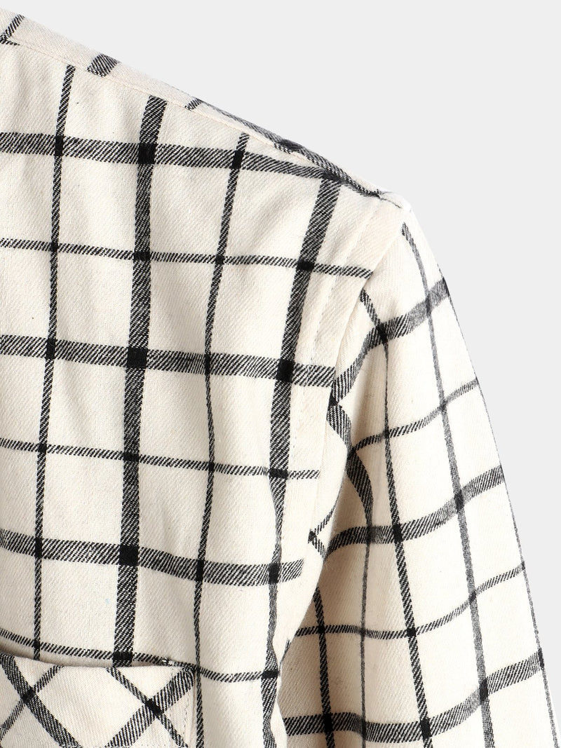 Men's Button Up Regular Fit Long Sleeve Plaid Flannel Casual Shirts